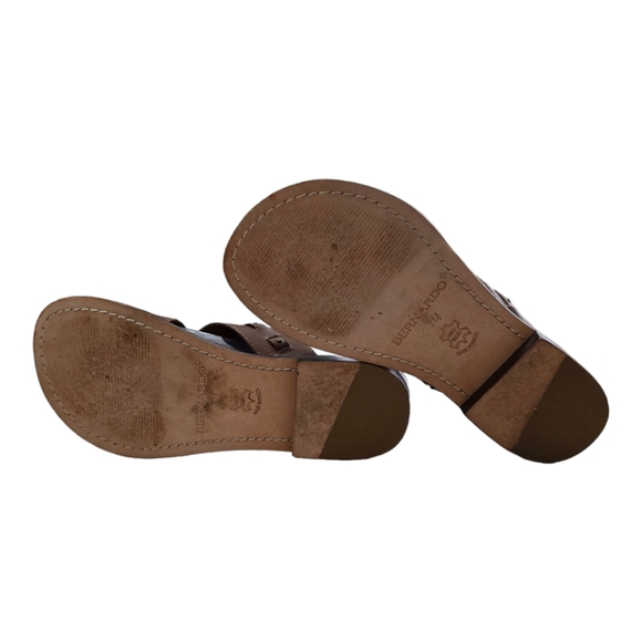 Bernardo Brown Leather Gladiator Strappy Flat Sandal Size 7 M - Picture 3 of 9